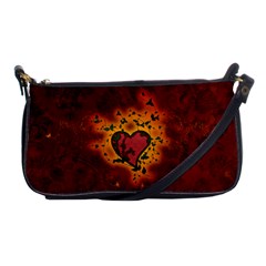 Beautiful Heart With Leaves Shoulder Clutch Bag by FantasyWorld7