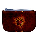 Beautiful Heart With Leaves Large Coin Purse Front