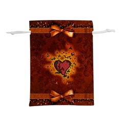 Beautiful Heart With Leaves Lightweight Drawstring Pouch (s) by FantasyWorld7