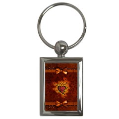 Beautiful Heart With Leaves Key Chain (rectangle) by FantasyWorld7