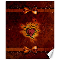 Beautiful Heart With Leaves Canvas 8  X 10  by FantasyWorld7