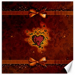 Beautiful Heart With Leaves Canvas 12  X 12  by FantasyWorld7