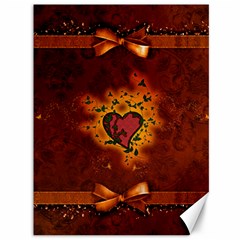 Beautiful Heart With Leaves Canvas 36  X 48  by FantasyWorld7