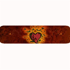 Beautiful Heart With Leaves Large Bar Mats by FantasyWorld7