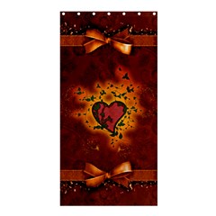 Beautiful Heart With Leaves Shower Curtain 36  X 72  (stall)  by FantasyWorld7