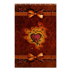 Beautiful Heart With Leaves Shower Curtain 48  X 72  (small)  by FantasyWorld7