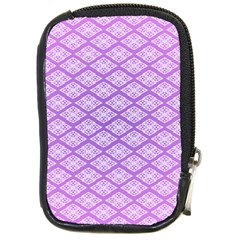 Pattern Texture Geometric Purple Compact Camera Leather Case by Mariart