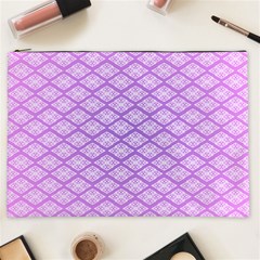 Pattern Texture Geometric Purple Cosmetic Bag (xxl)