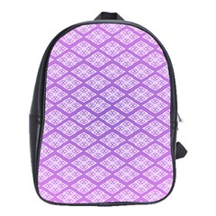 Pattern Texture Geometric Purple School Bag (xl) by Mariart