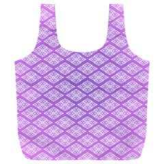 Pattern Texture Geometric Purple Full Print Recycle Bag (xxl)