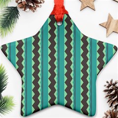 Background Chevron Blue Ornament (star) by HermanTelo