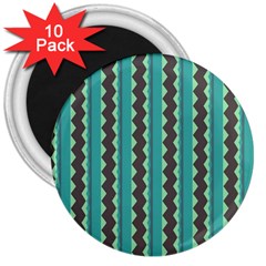 Background Chevron Blue 3  Magnets (10 Pack) 