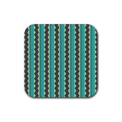 Background Chevron Blue Rubber Coaster (square)  by HermanTelo