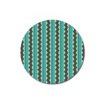 Background Chevron Blue Magnet 3  (Round) Front