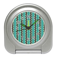 Background Chevron Blue Travel Alarm Clock