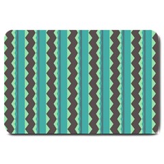 Background Chevron Blue Large Doormat  by HermanTelo