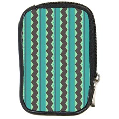 Background Chevron Blue Compact Camera Leather Case by HermanTelo