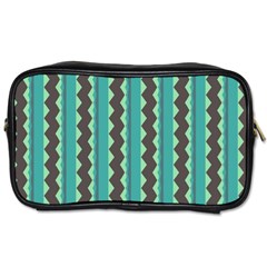 Background Chevron Blue Toiletries Bag (one Side)