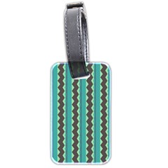 Background Chevron Blue Luggage Tag (two Sides)