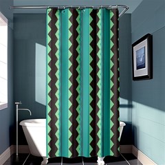 Background Chevron Blue Shower Curtain 36  X 72  (stall) 