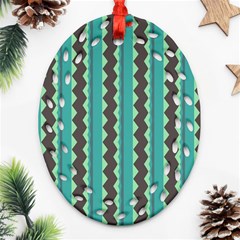 Background Chevron Blue Ornament (oval Filigree)