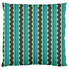 Background Chevron Blue Large Cushion Case (two Sides) by HermanTelo