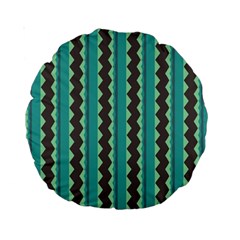 Background Chevron Blue Standard 15  Premium Round Cushions by HermanTelo