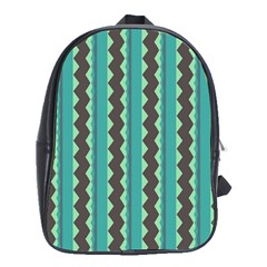 Background Chevron Blue School Bag (xl)