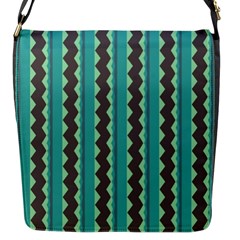 Background Chevron Blue Flap Closure Messenger Bag (s)