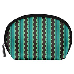 Background Chevron Blue Accessory Pouch (large) by HermanTelo