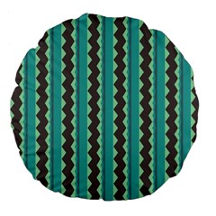 Background Chevron Blue Large 18  Premium Flano Round Cushions