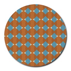 Pattern Brown Triangle Round Mousepads