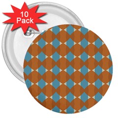 Pattern Brown Triangle 3  Buttons (10 Pack)  by HermanTelo