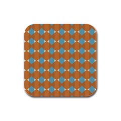 Pattern Brown Triangle Rubber Square Coaster (4 Pack)  by HermanTelo