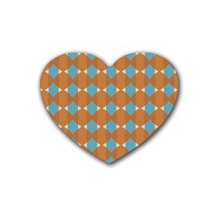 Pattern Brown Triangle Rubber Coaster (heart)  by HermanTelo