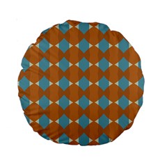 Pattern Brown Triangle Standard 15  Premium Round Cushions