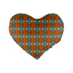 Pattern Brown Triangle Standard 16  Premium Heart Shape Cushions