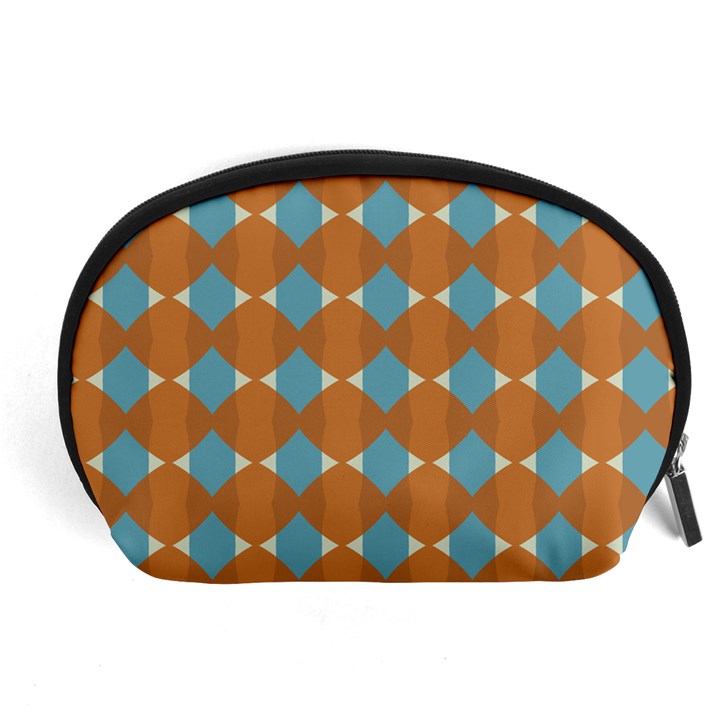 Pattern Brown Triangle Accessory Pouch (Large)