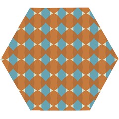 Pattern Brown Triangle Wooden Puzzle Hexagon by HermanTelo