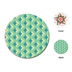 Background Chevron Green Playing Cards Single Design (round)