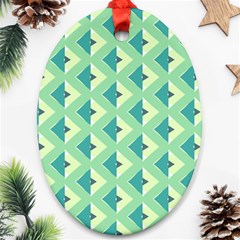 Background Chevron Green Oval Ornament (two Sides) by HermanTelo