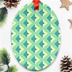 Background Chevron Green Oval Ornament (Two Sides) Front