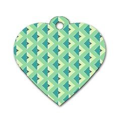 Background Chevron Green Dog Tag Heart (one Side)