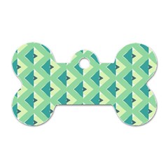 Background Chevron Green Dog Tag Bone (two Sides)