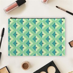 Background Chevron Green Cosmetic Bag (large) by HermanTelo