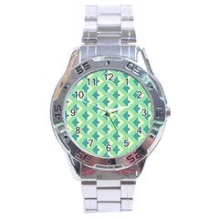 Background Chevron Green Stainless Steel Analogue Watch