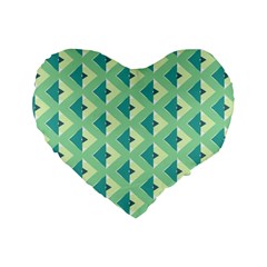 Background Chevron Green Standard 16  Premium Heart Shape Cushions