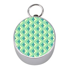 Background Chevron Green Mini Silver Compasses