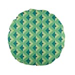 Background Chevron Green Standard 15  Premium Flano Round Cushions Front