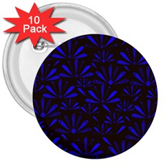 Zappwaits Flower 3  Buttons (10 Pack)  by zappwaits